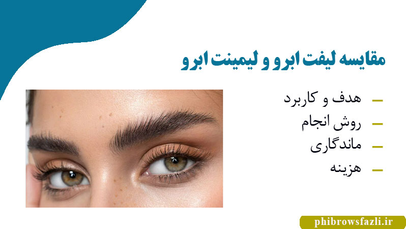 مقایسه لیفت ابرو و لیمینت ابرو