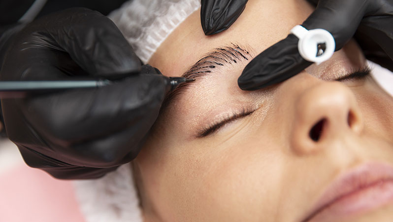 هاشور ابرو به روش میکس