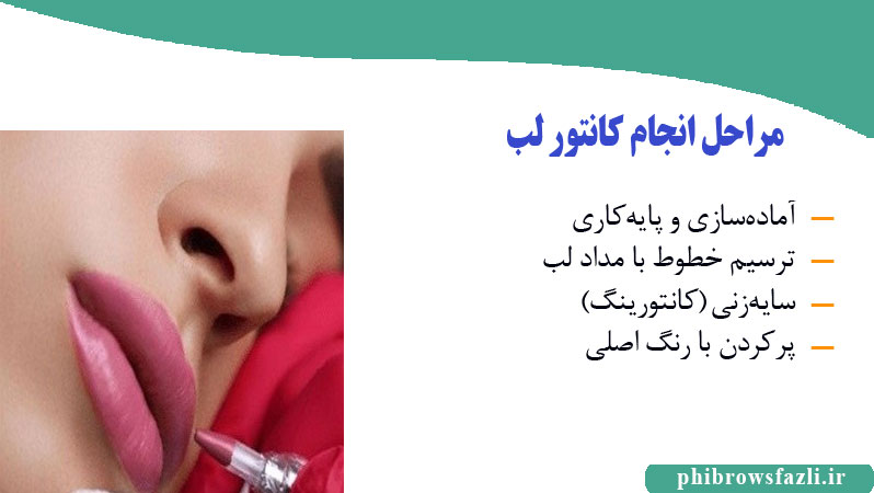 مراحل انجام کانتور لب